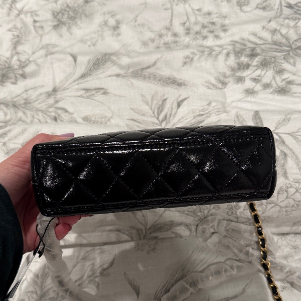 CHANEL style Black glossy Kelly bag - Picture 3 of 9